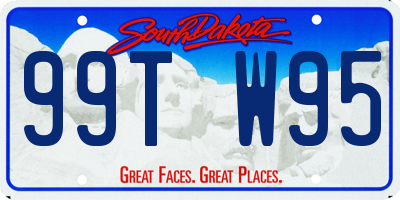 SD license plate 99TW95