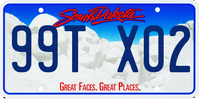 SD license plate 99TX02