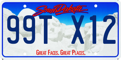SD license plate 99TX12