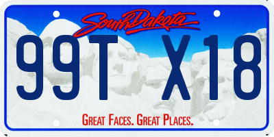 SD license plate 99TX18