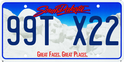 SD license plate 99TX22