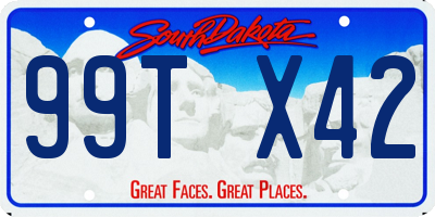 SD license plate 99TX42