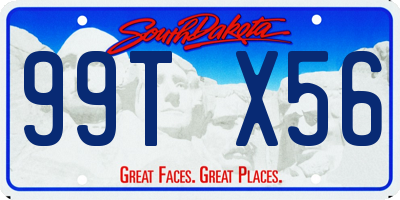 SD license plate 99TX56