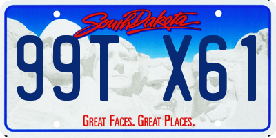 SD license plate 99TX61