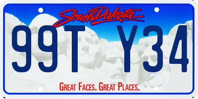 SD license plate 99TY34