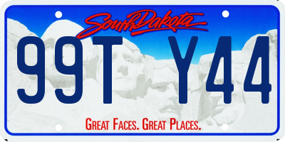SD license plate 99TY44