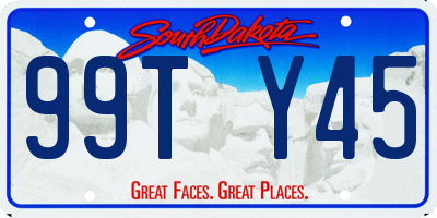 SD license plate 99TY45