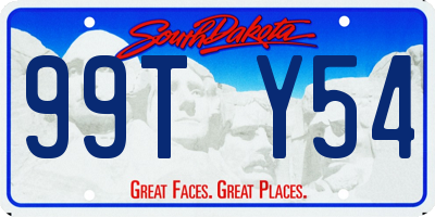SD license plate 99TY54