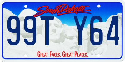 SD license plate 99TY64