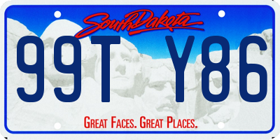 SD license plate 99TY86