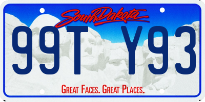 SD license plate 99TY93