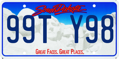 SD license plate 99TY98