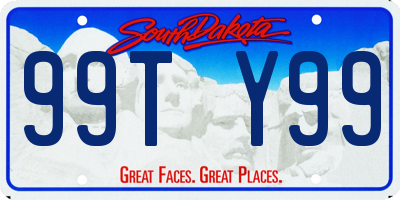 SD license plate 99TY99