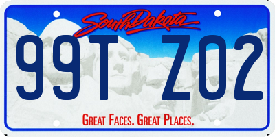 SD license plate 99TZ02