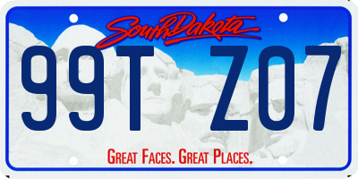 SD license plate 99TZ07