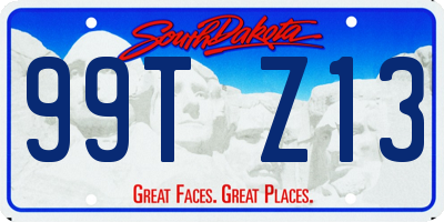 SD license plate 99TZ13