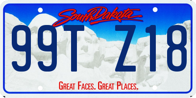 SD license plate 99TZ18