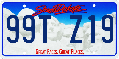 SD license plate 99TZ19