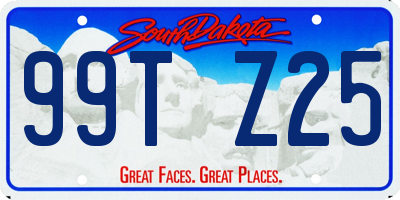 SD license plate 99TZ25
