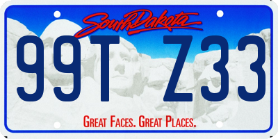 SD license plate 99TZ33