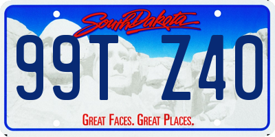 SD license plate 99TZ40
