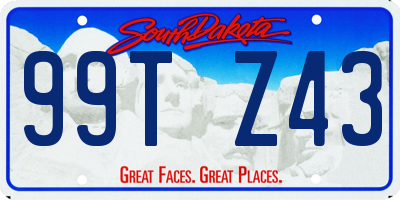 SD license plate 99TZ43