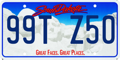SD license plate 99TZ50