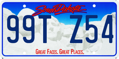 SD license plate 99TZ54