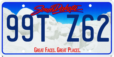 SD license plate 99TZ62