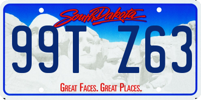SD license plate 99TZ63