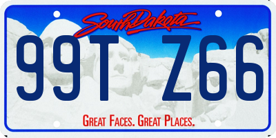 SD license plate 99TZ66