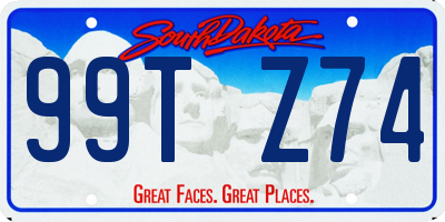 SD license plate 99TZ74
