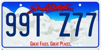 SD license plate 99TZ77