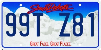 SD license plate 99TZ81