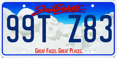 SD license plate 99TZ83