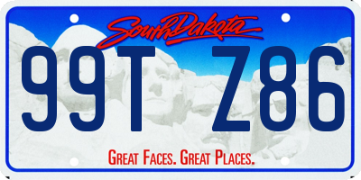 SD license plate 99TZ86