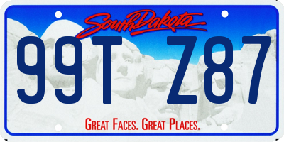 SD license plate 99TZ87