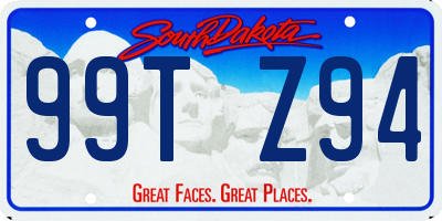 SD license plate 99TZ94