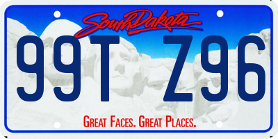 SD license plate 99TZ96