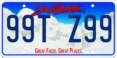 SD license plate 99TZ99