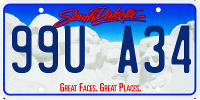 SD license plate 99UA34