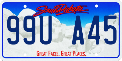 SD license plate 99UA45
