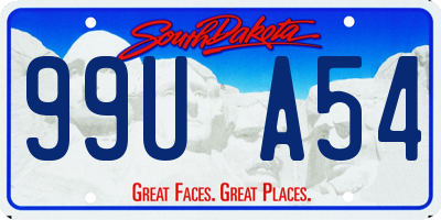 SD license plate 99UA54