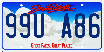 SD license plate 99UA86