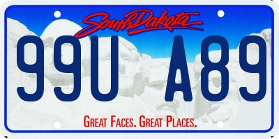 SD license plate 99UA89