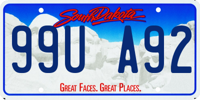 SD license plate 99UA92