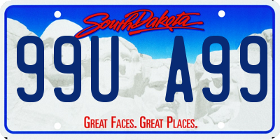 SD license plate 99UA99