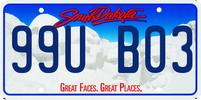 SD license plate 99UB03