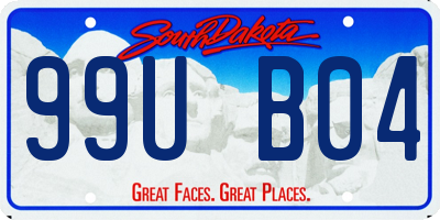 SD license plate 99UB04