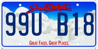 SD license plate 99UB18